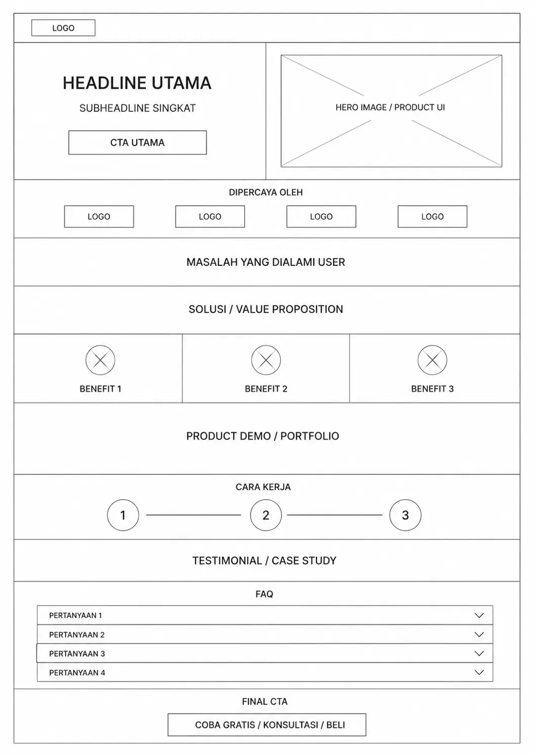 Monochrome Landing Page Wireframe.webp
