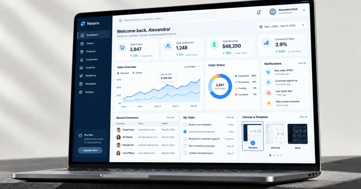 Dashboard Admin: Fitur Wajib dan Cara Memilih Template yang Tepat